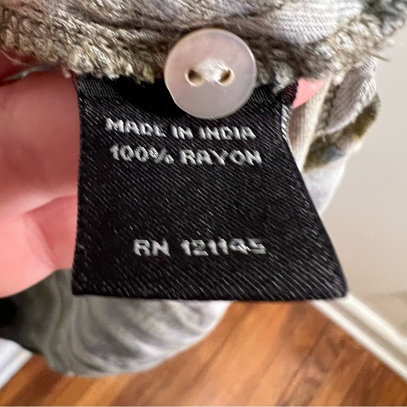 Casual Studio Button Down Tunic Top Green Tie Dye S - Picture 9 of 9